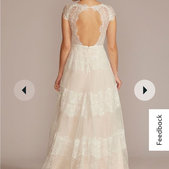 Wedding Dress “High Neck cap sleeve lace a line” - Picture 3 of 3